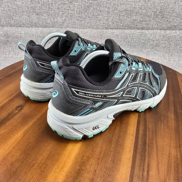 Asics Gel-Venture 7 Mens Shoes Sneaker Size 11 Black/Aqua Synthetic Mesh - Picture 10 of 14